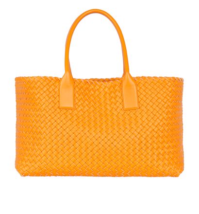 Intrecciato Medium Cabat Tote, &pound;2,100, Handbags, Orange, Leather, Front view